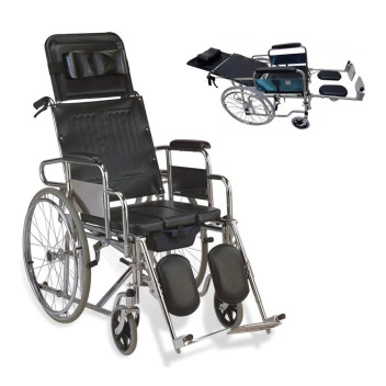 Sleeping Position Commode Wheelchair